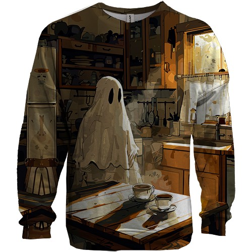 3D світшот Привид на кухні, Хелловін