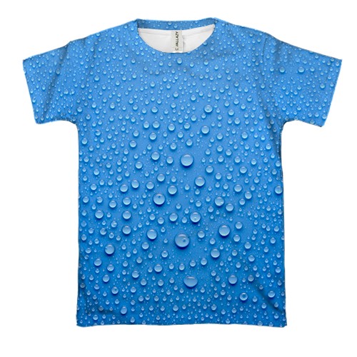 3D футболка с каплями воды
