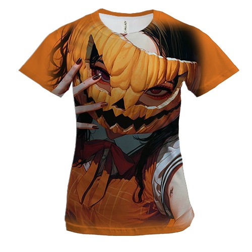 Женская 3D футболка Аниме девушка, Хэллоуин