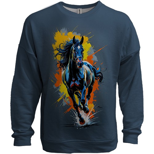 3D свитшот Лошадь с мазками краски