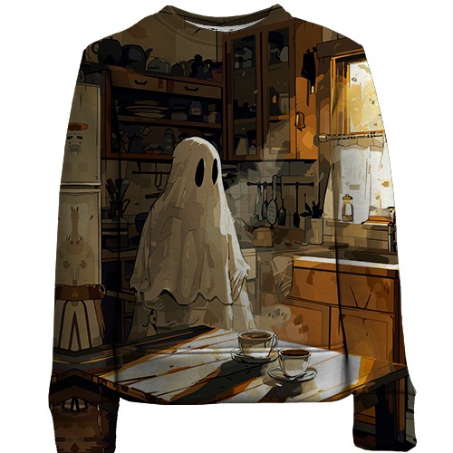 Дитячий 3D світшот Привид на кухні, Хелловін