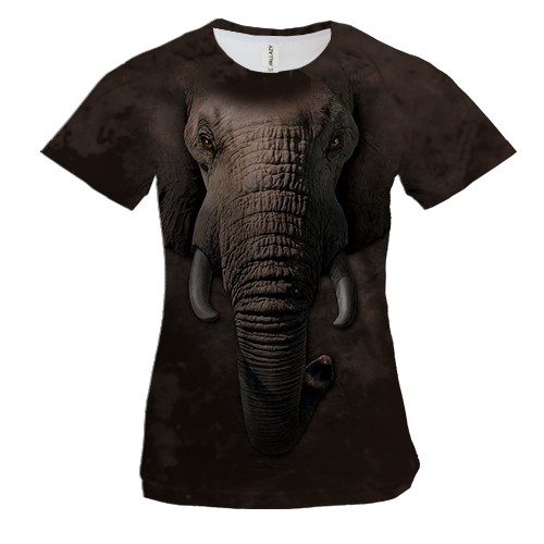 Женская 3D футболка со слоном