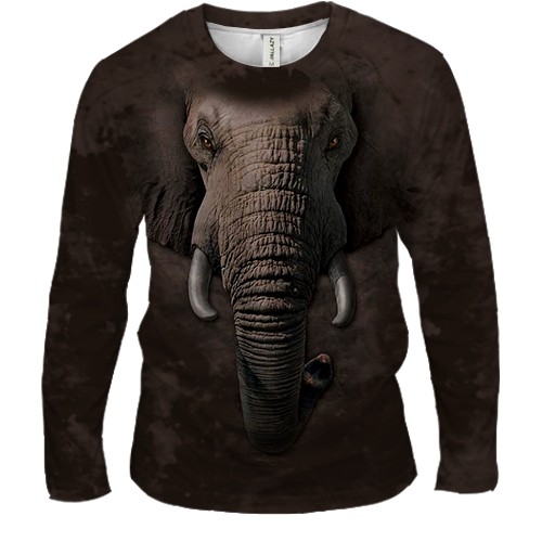 Мужской 3D лонгслив со слоном
