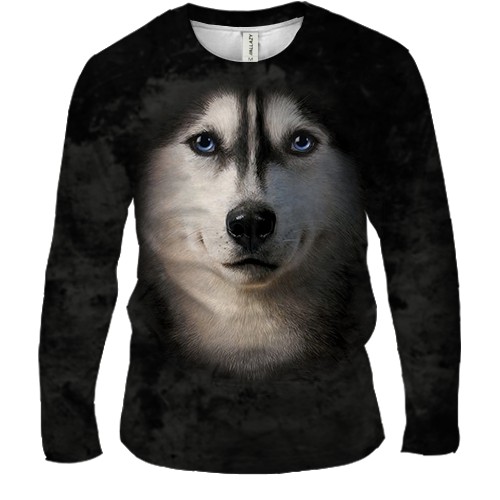 Мужской 3D лонгслив Хаски