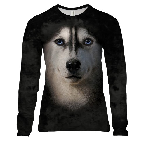 Жіночий 3D лонгслів Хаскі