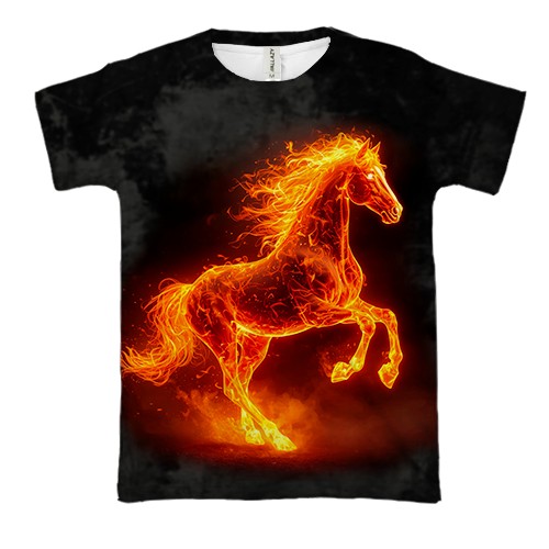 3D футболка Вогняний кінь