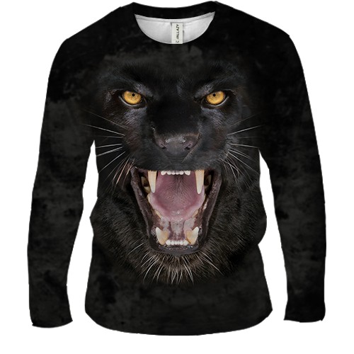 Чоловічий 3D лонгслів Чорна пантера