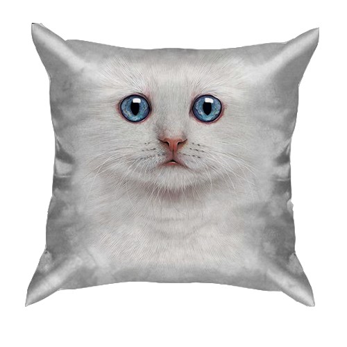 3D подушка Белый котенок