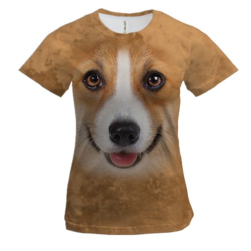 Жіноча 3D футболка з Корги