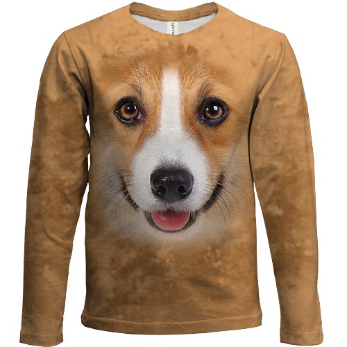 Детский 3D лонгслив с Корги