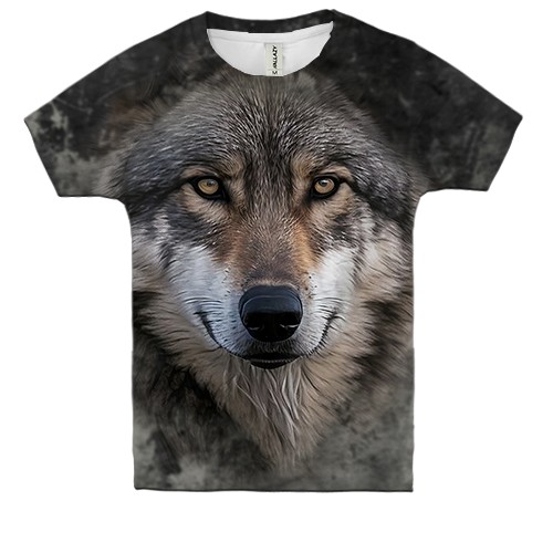 Дитяча 3D футболка з мордою вовка