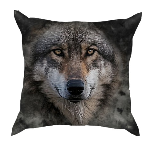 3D подушка з мордою вовка