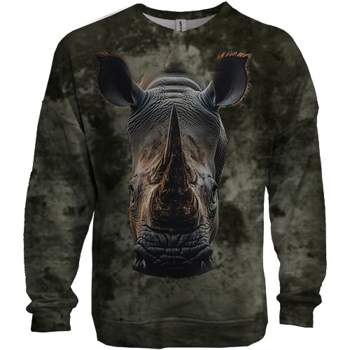 3D свитшот с мордой носорога