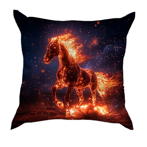 3D подушка Конь из пламени