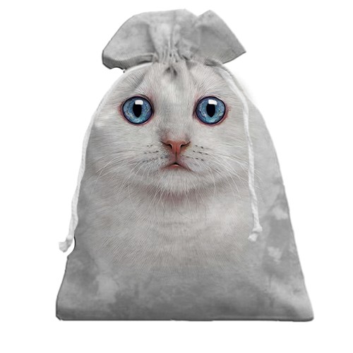 3D Подарунковий мішечок Біле кошеня