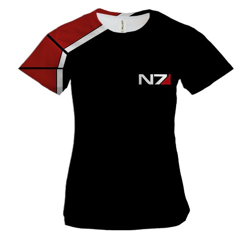 Женская 3D футболка Mass Effect, N7 logo