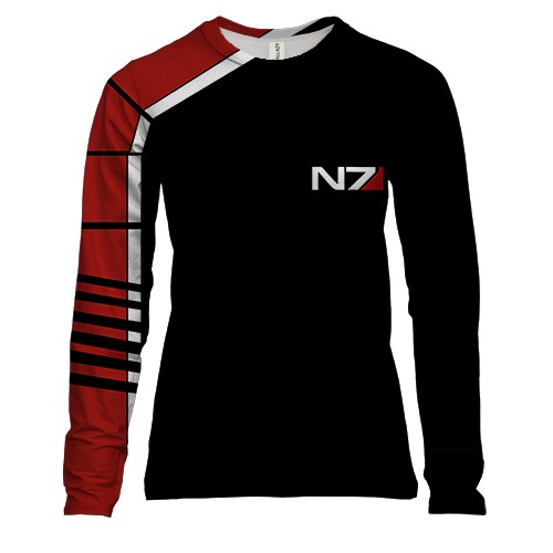 Женский 3D лонгслив Mass Effect, N7 logo