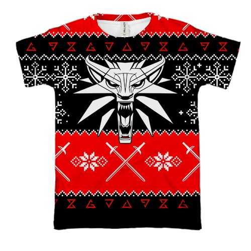 3D футболка Новогодний Ведьмак