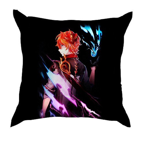 3D подушка Тарталья - Genshin Impact neon