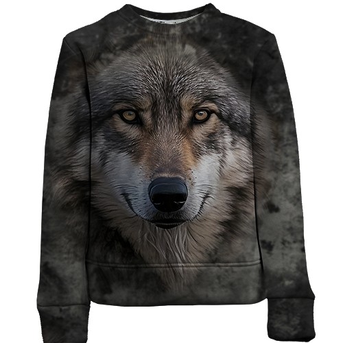 Дитячий 3D світшот з мордою вовка