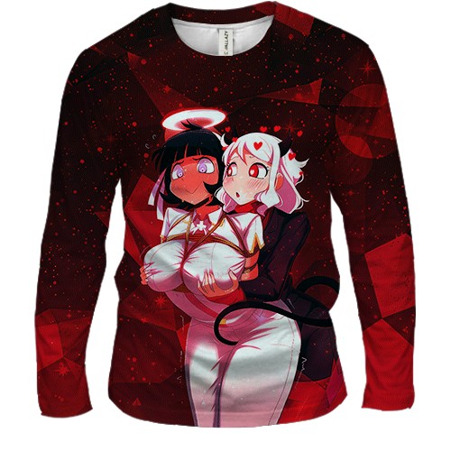 Чоловічий 3D лонгслів Helltaker - Azazel X Modeus