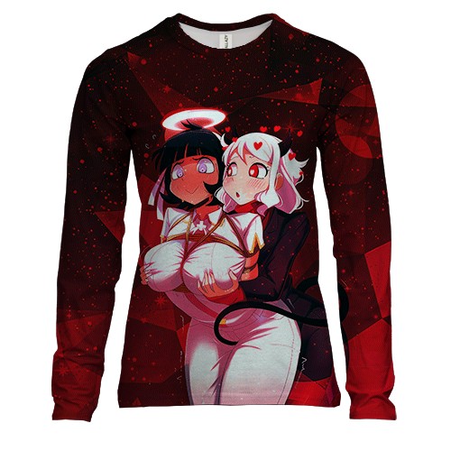 Женский 3D лонгслив Helltaker - Azazel X Modeus