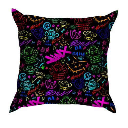 3D подушка LoL - Arcane, Neon Logo