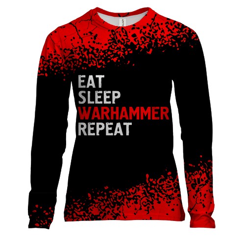 Женский 3D лонгслив Eat Sleep Warhammer Repeat