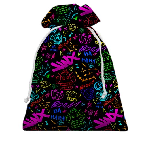 3D Подарочный мешочек LoL - Arcane, Neon Logo