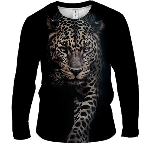 Чоловічий 3D лонгслів з білим тигром (3)