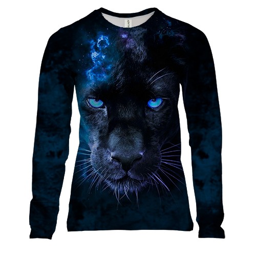 Женский 3D лонгслив с пантерой