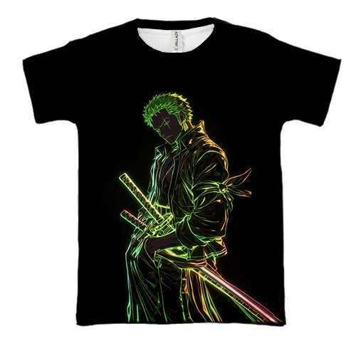 3D футболка Roronoa Zoro, neon