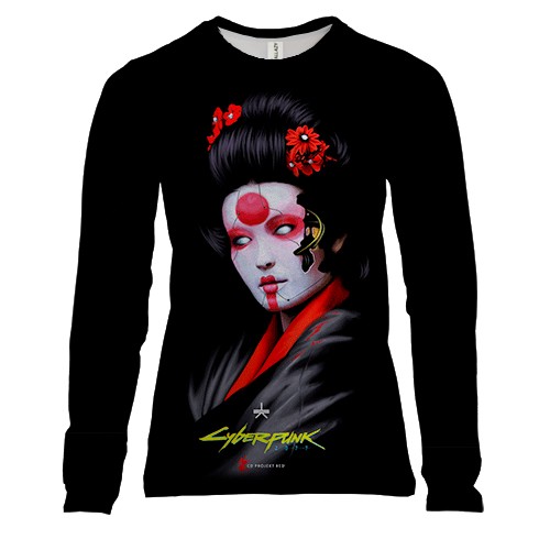 Женский 3D лонгслив CyberGeisha 2077