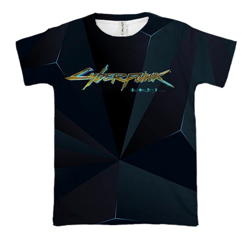 3D футболка "Cyberpunk 2077" полигональная_2