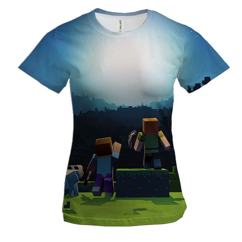 Женская 3D футболка Minecraft Anniversary