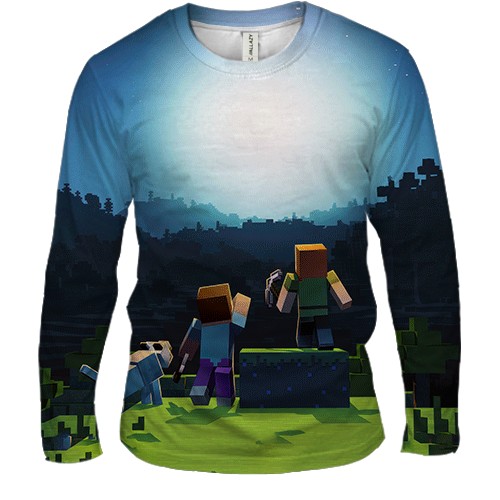 Мужской 3D лонгслив Minecraft Anniversary