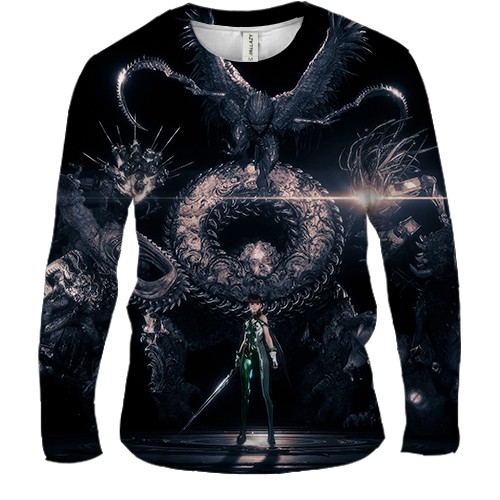 Чоловічий 3D лонгслів EVE (Stellar Blade) Dark