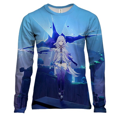 Женский 3D лонгслив Skirk blue, Genshin Impact