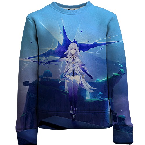 Детский 3D свитшот Skirk blue, Genshin Impact