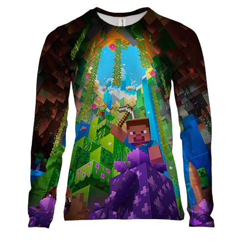Женский 3D лонгслив Minecraft Bedrock Edition