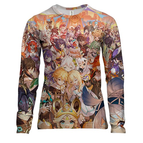 Женский 3D лонгслив Genshin Impact Characters