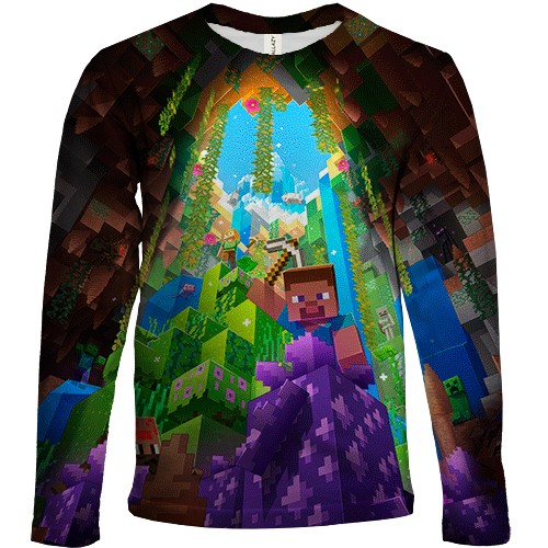 Детский 3D лонгслив Minecraft Bedrock Edition
