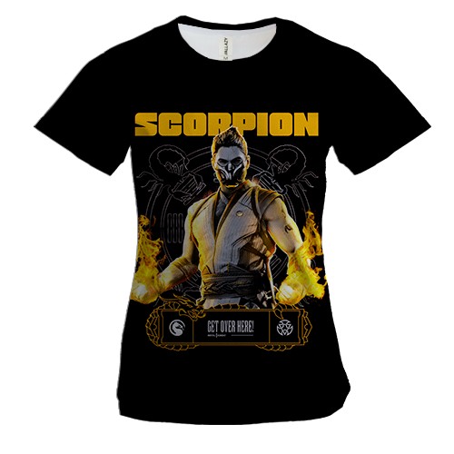 Женская 3D футболка Scorpion (Mortal-Kombat)