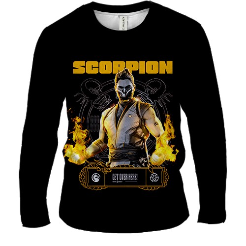 Мужской 3D лонгслив Scorpion (Mortal-Kombat)