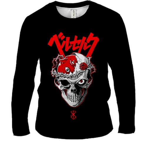 Чоловічий 3D лонгслів Skull Knight Berserk