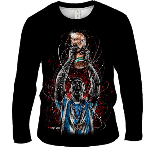 Чоловічий 3D лонгслів Lionel Messi World Cup