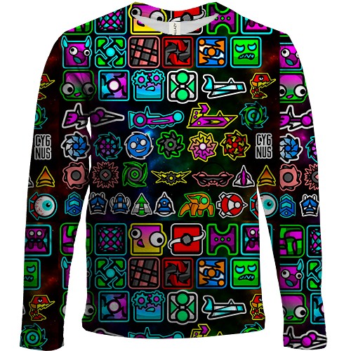 Детский 3D лонгслив Geometry Dash Герои Детский 3D лонгслив Geometry Dash Герои