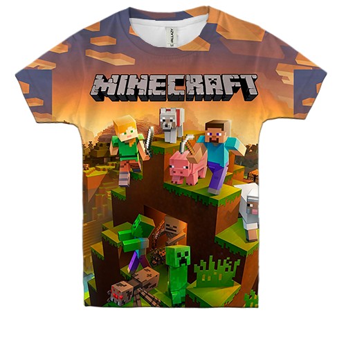 Детская 3D футболка "minecraft"