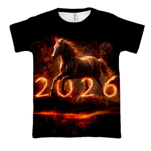 3D футболка Год Лошади, 2026