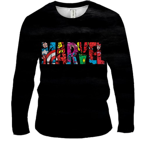 Чоловічий 3D лонгслів MARVEL comix logo